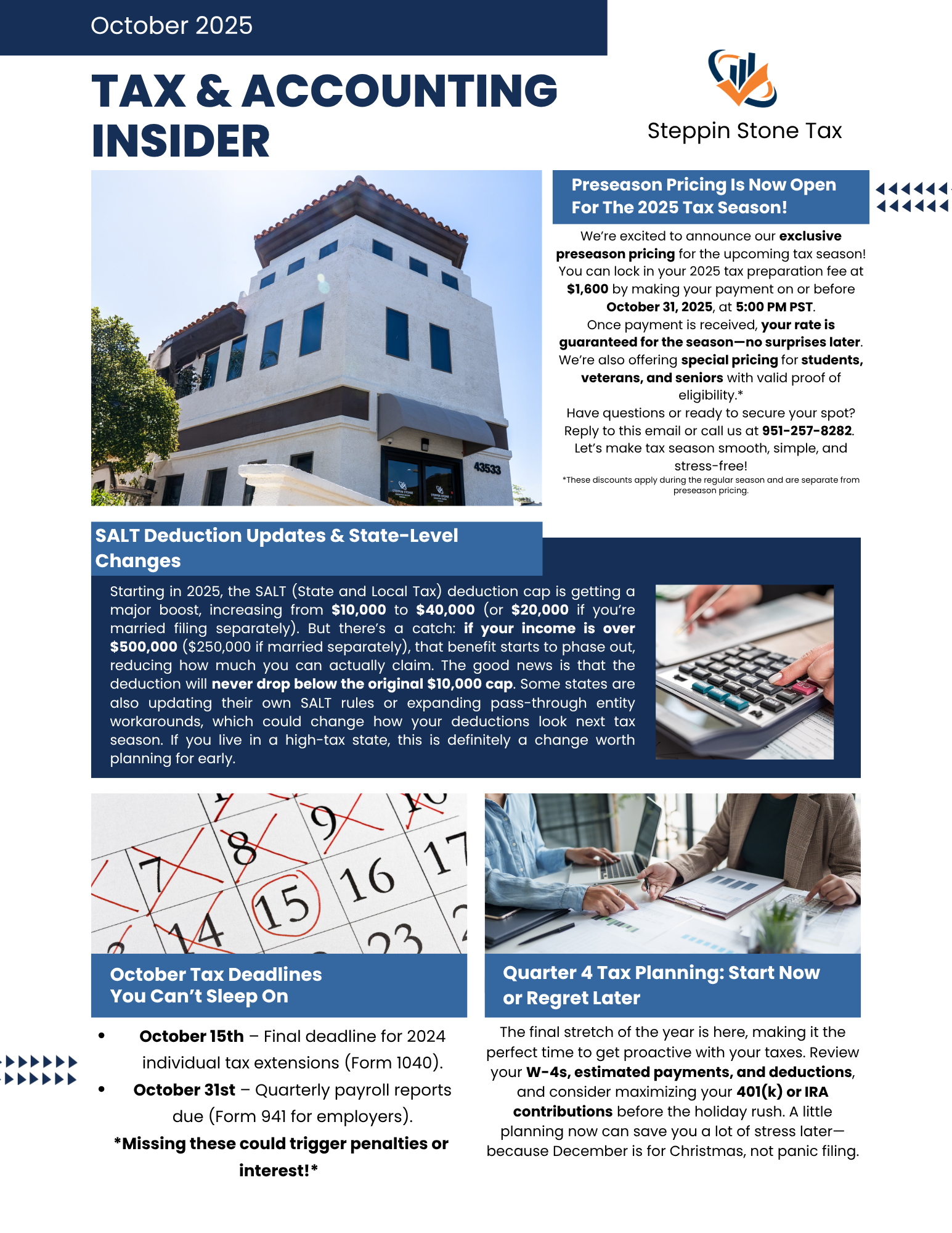 Blue and White Modern Business Newsletter
